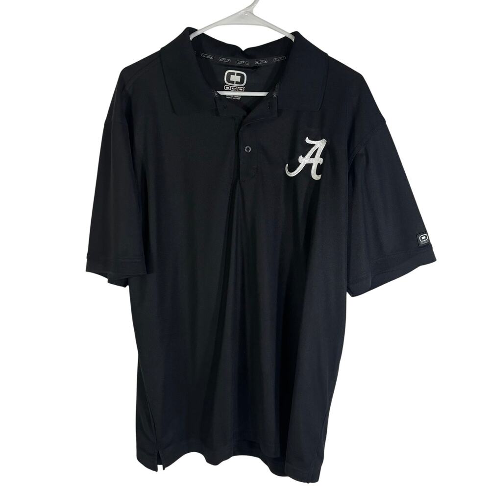 OGIO Alabama Crimson Tide Mens 2XL Black Polo Shirt Big Al A Logo Performance